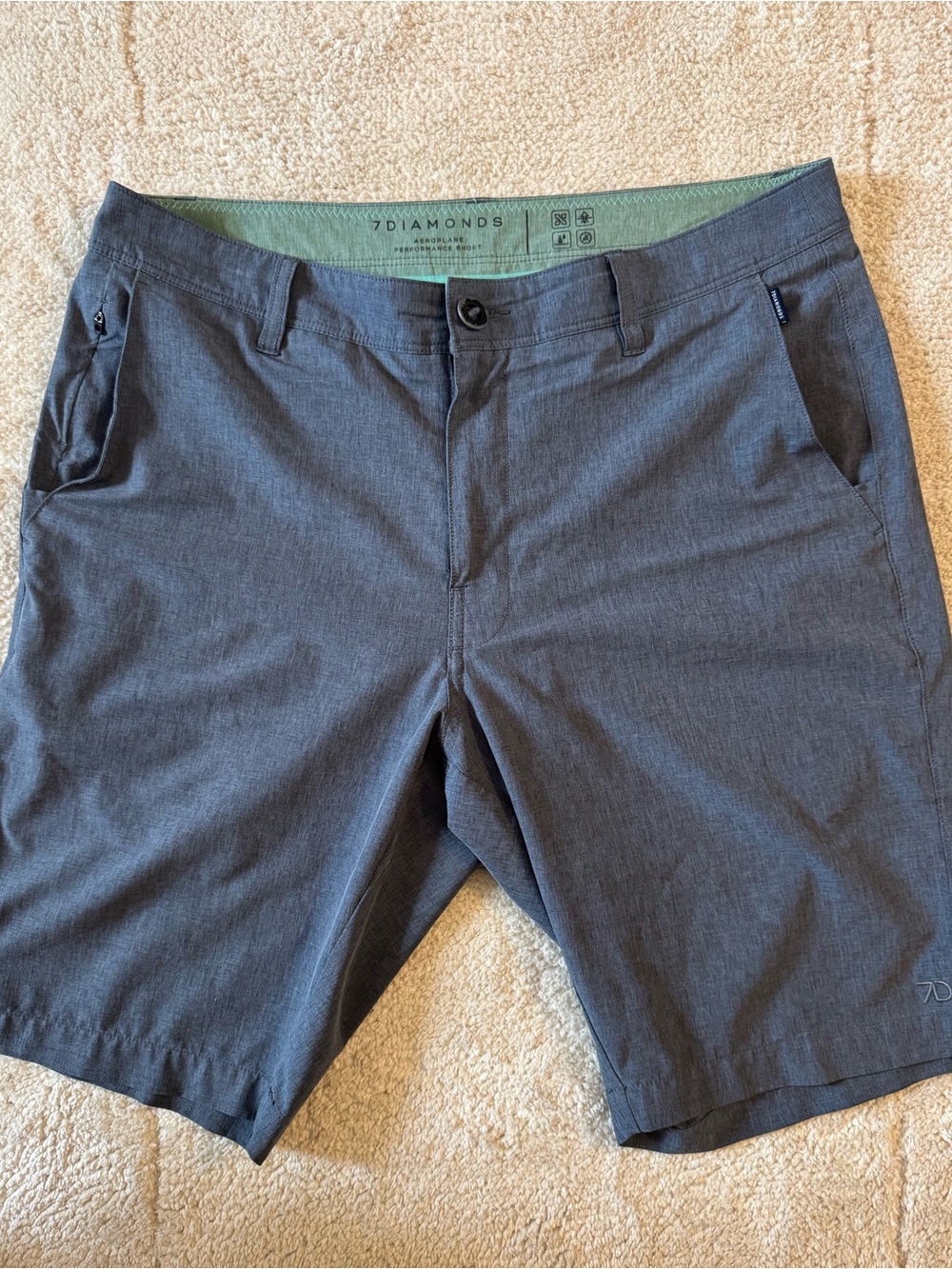 7Diamonds Men's Grayish Blue Performance Shorts